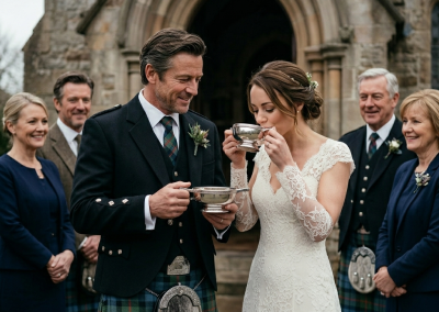 Passing of the Quaich at scottish wedding